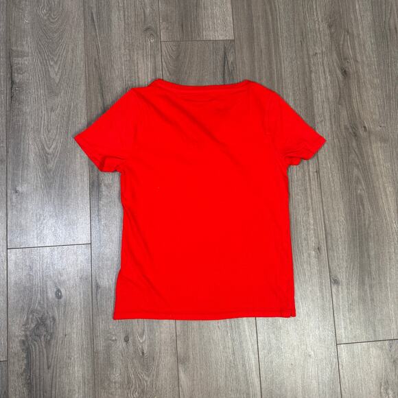 J.Crew Vintage Jersey Classic V-Neck Tee WMNS XS Red Short Sleeve Pullover BY361 - Picture 5 of 7